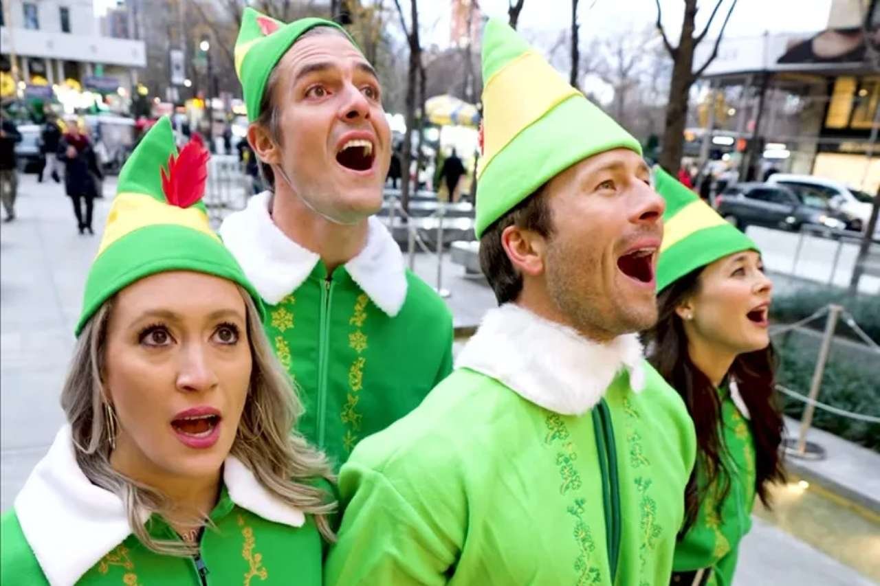 Festive Fun: Glen Powell and Family Embrace Elf Spirit to Promote Anyone But You